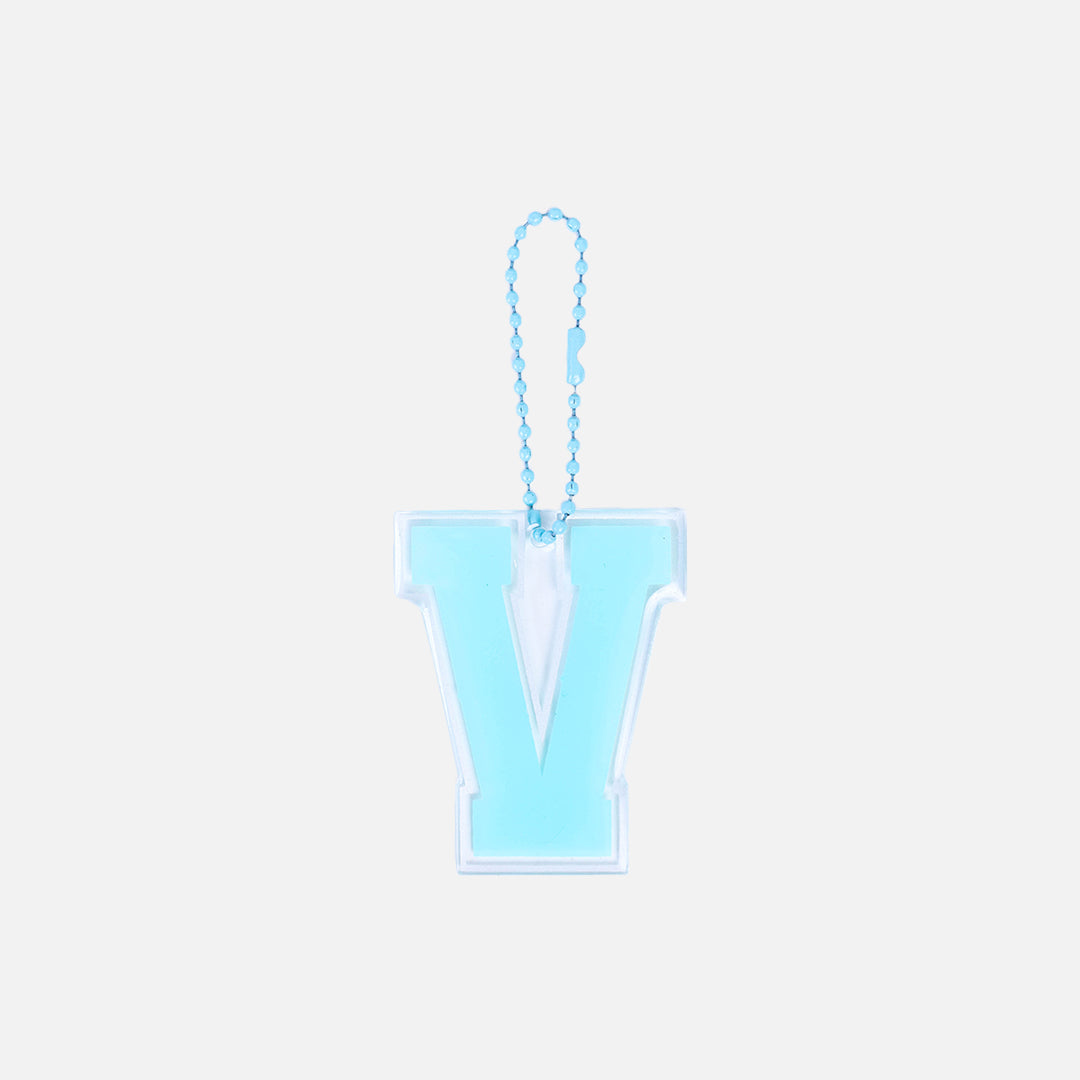 Stroberi Large List Silver Alphabet Keychain