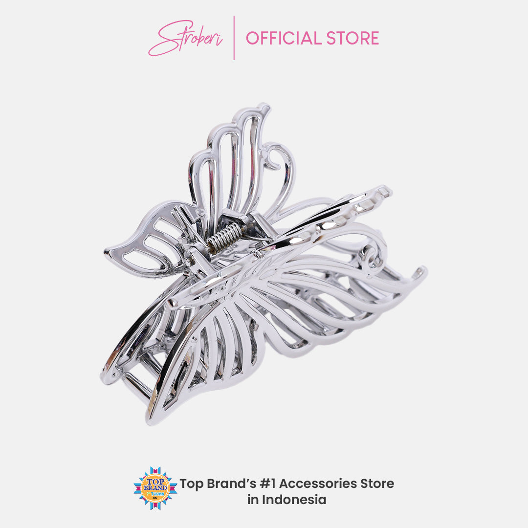 Stroberi Metallic Butterfly Hair Clip