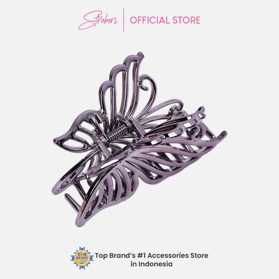 Stroberi Metallic Butterfly Hair Clip