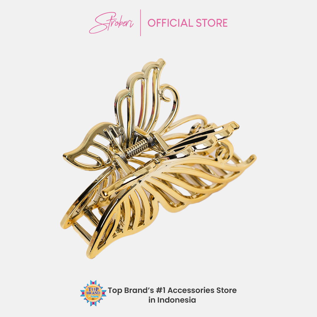 Stroberi Metallic Butterfly Hair Clip