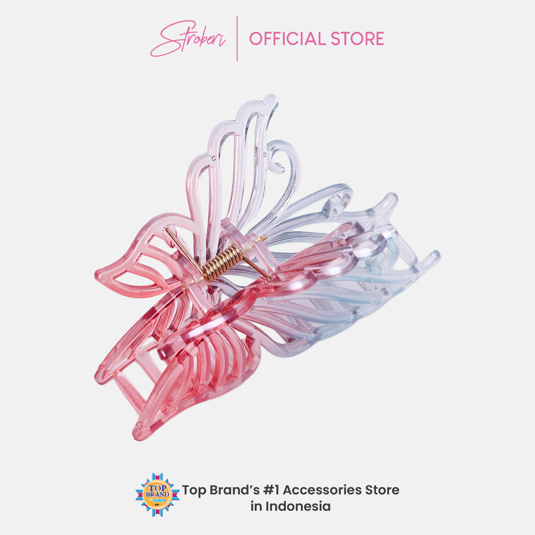 Stroberi Metallic Butterfly Hair Clip