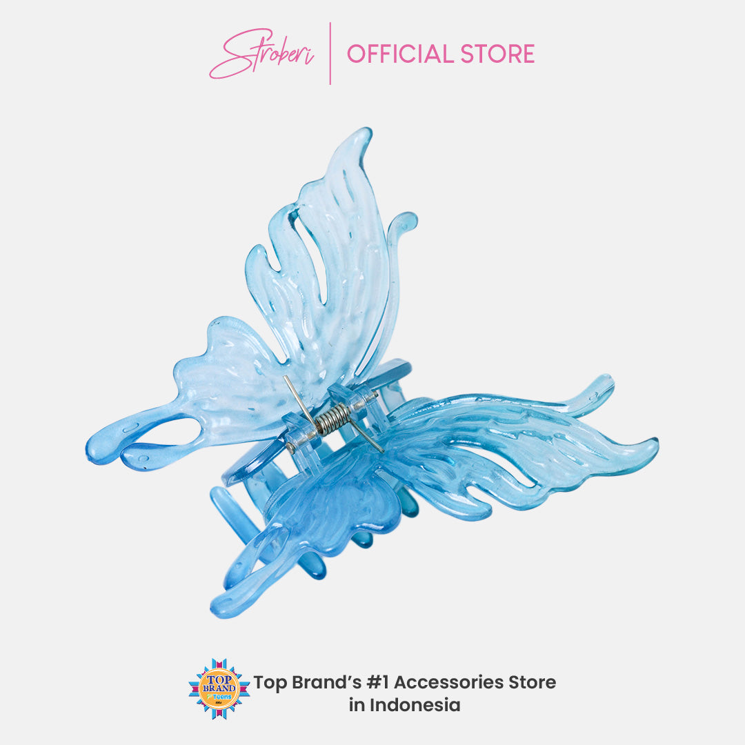 Stroberi Transparent Butterfly Shape Hair Clip