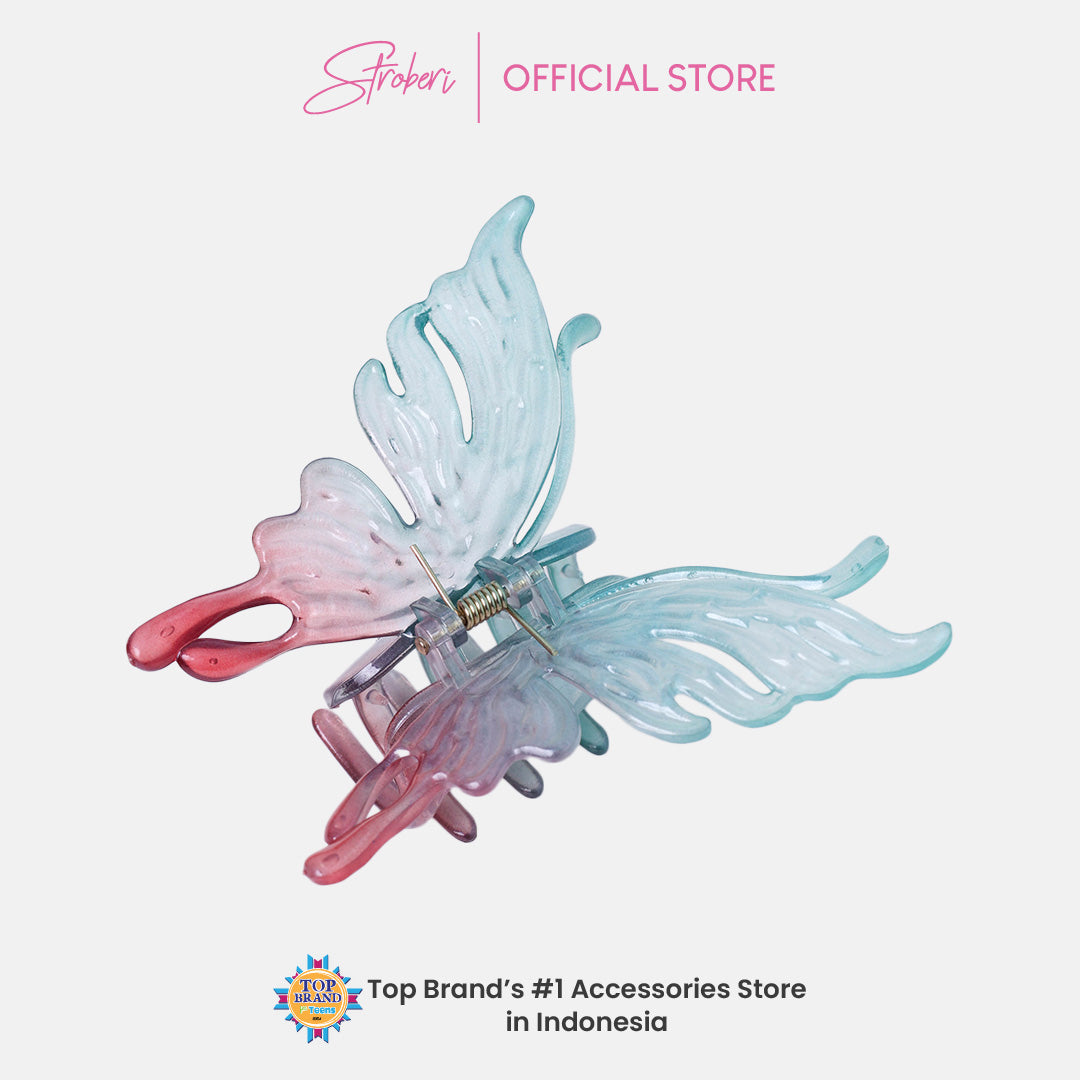 Stroberi Transparent Butterfly Shape Hair Clip