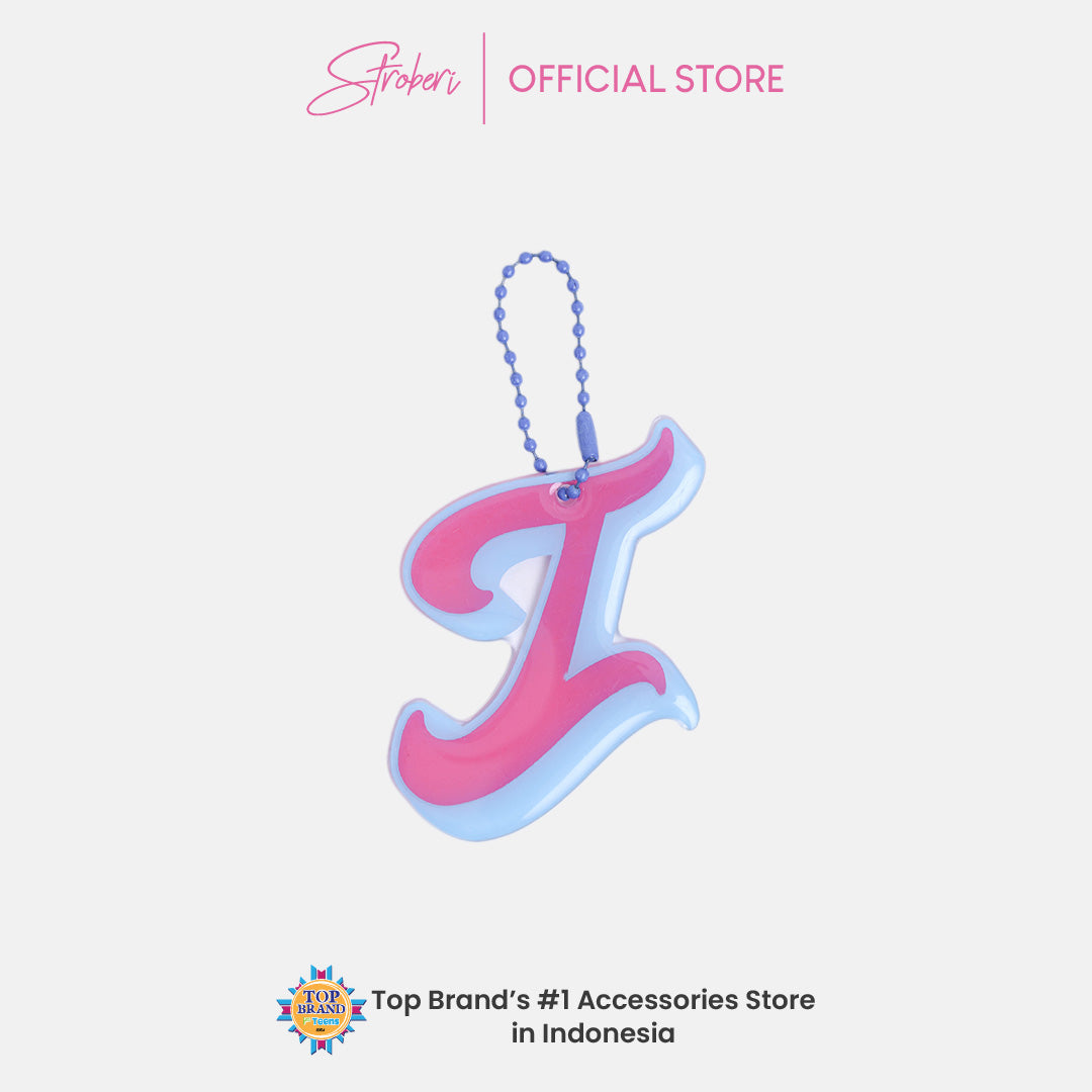Stroberi Two Tone Alphabet Keychain