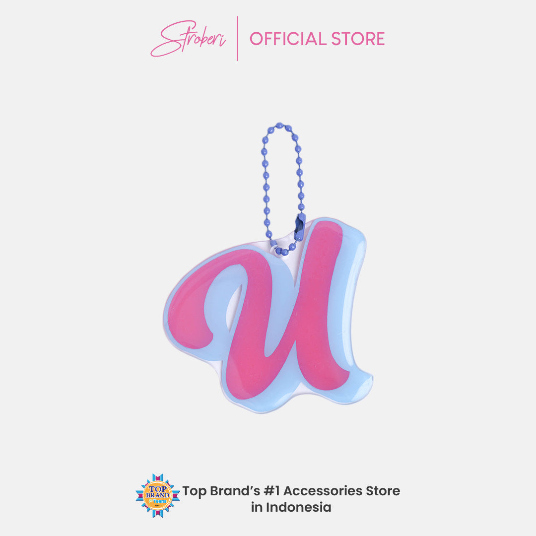 Stroberi Two Tone Alphabet Keychain