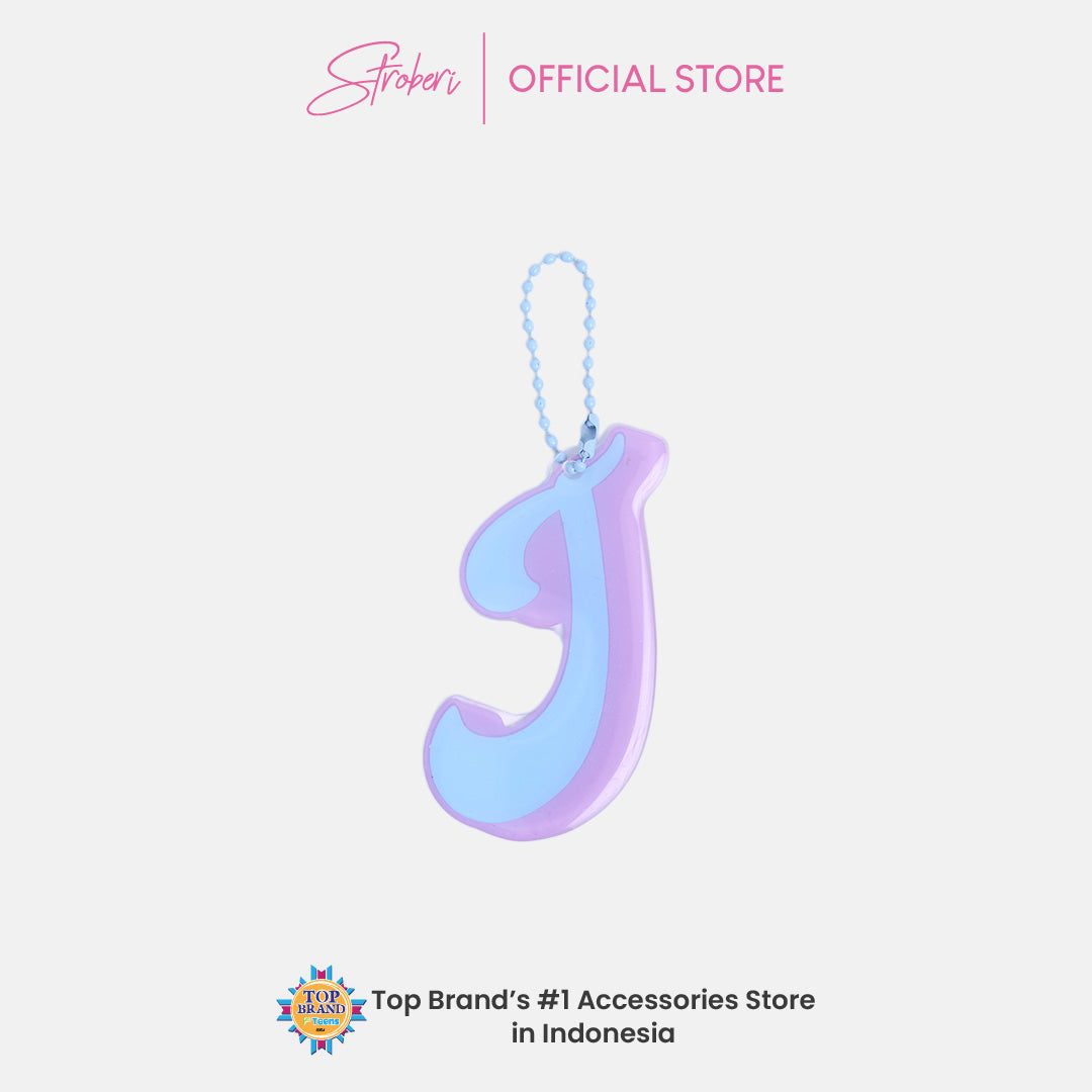 Stroberi Two Tone Alphabet Keychain
