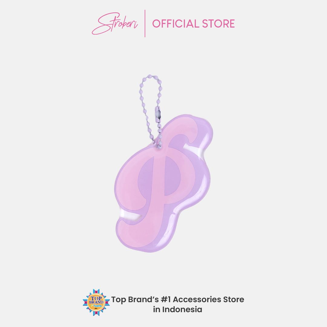 Stroberi Two Tone Alphabet Keychain
