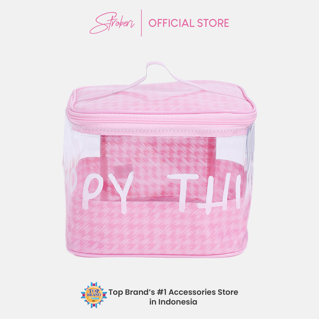 Stroberi Houndstooth Pouch Series