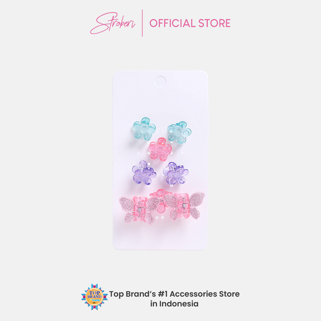 Stroberi Trans Gliiter Hair Clip Set