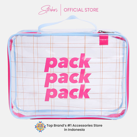 Stroberi Grid & Line Pouch