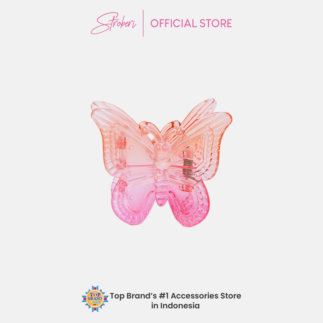Stroberi Transparent Butterfly Shape Hair Clip