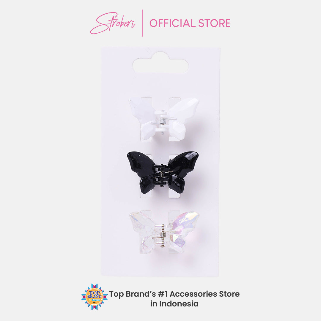 Stroberi Butterfly Hair Clip Set