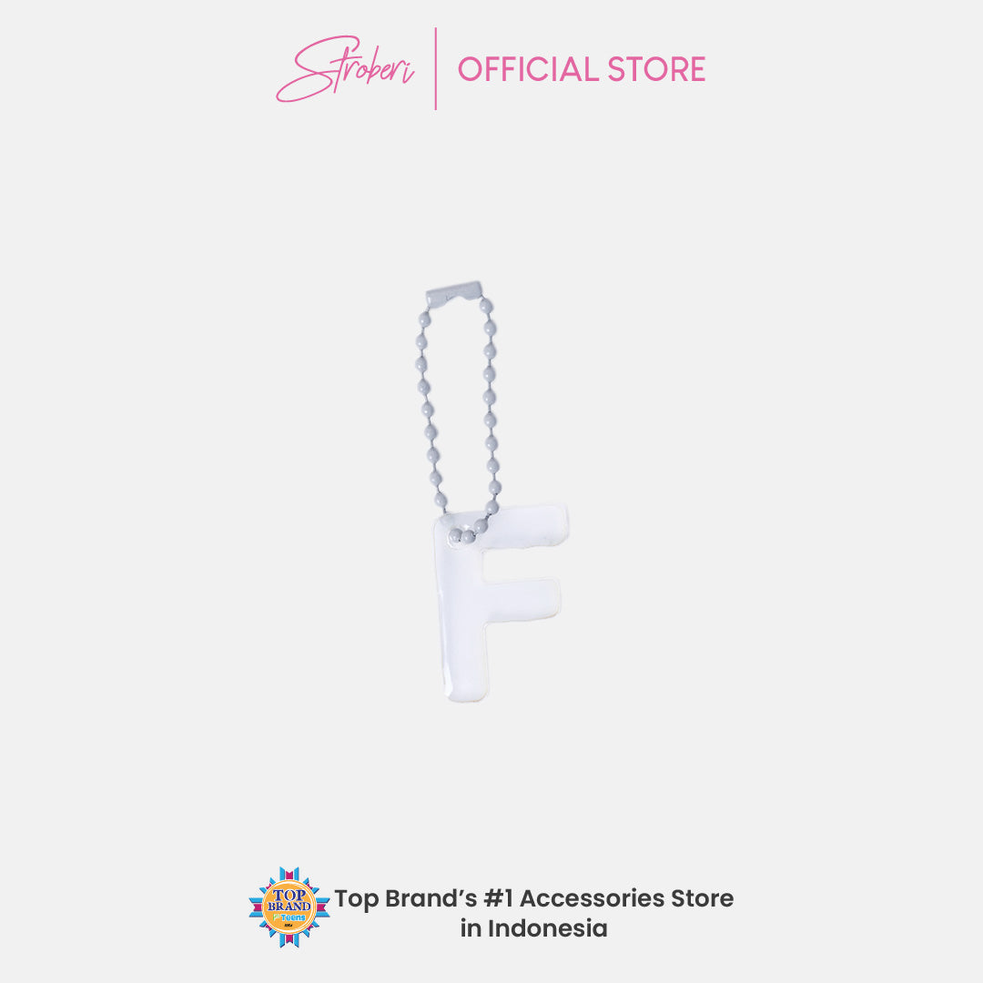 Stroberi Pastel Alphabet Acrylic Keychain A-J