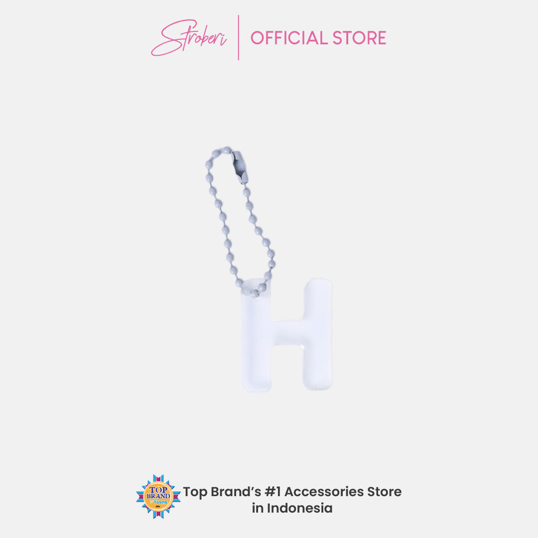 Stroberi Pastel Alphabet Acrylic Keychain A-J