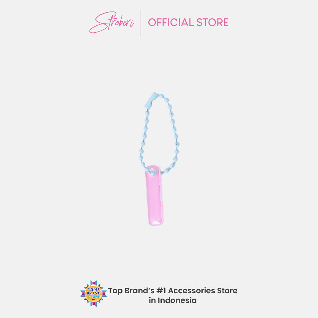 Stroberi Pastel Alphabet Acrylic Keychain A-J
