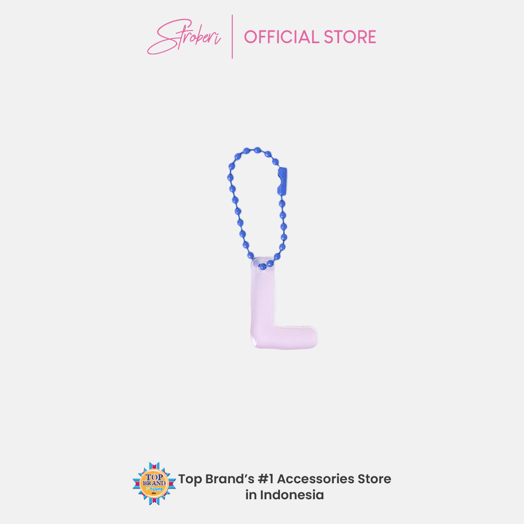 Stroberi Pastel Alphabet Acrylic Keychain K-U