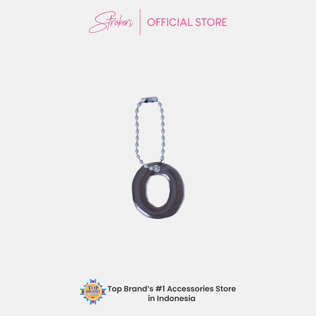Stroberi Pastel Alphabet Acrylic Keychain K-U