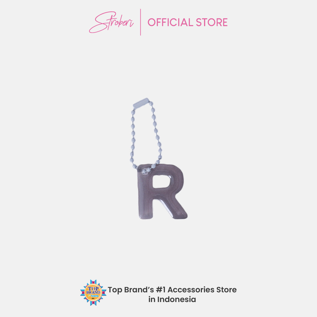 Stroberi Pastel Alphabet Acrylic Keychain K-U