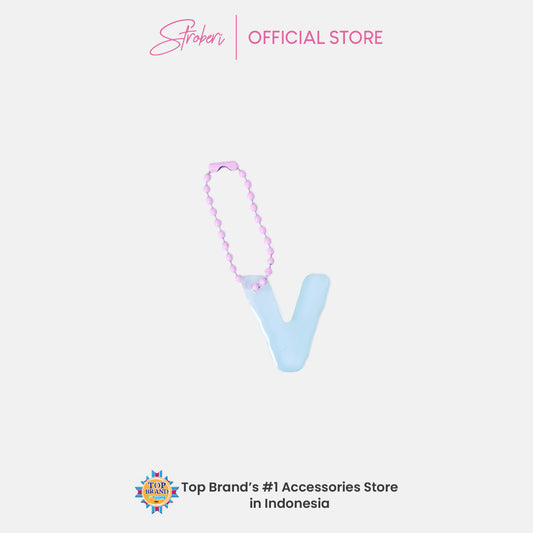 Stroberi Pastel Alphabet Acrylic Keychain V-Z