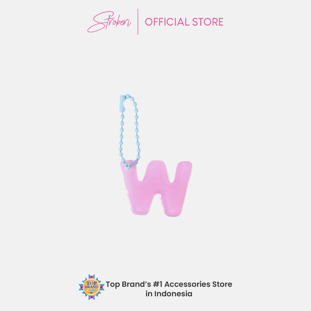 Stroberi Pastel Alphabet Acrylic Keychain V-Z