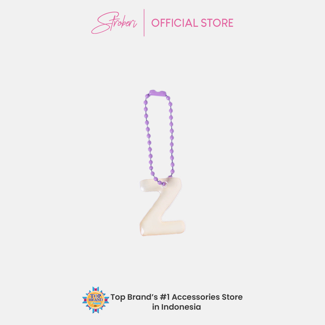 Stroberi Pastel Alphabet Acrylic Keychain V-Z