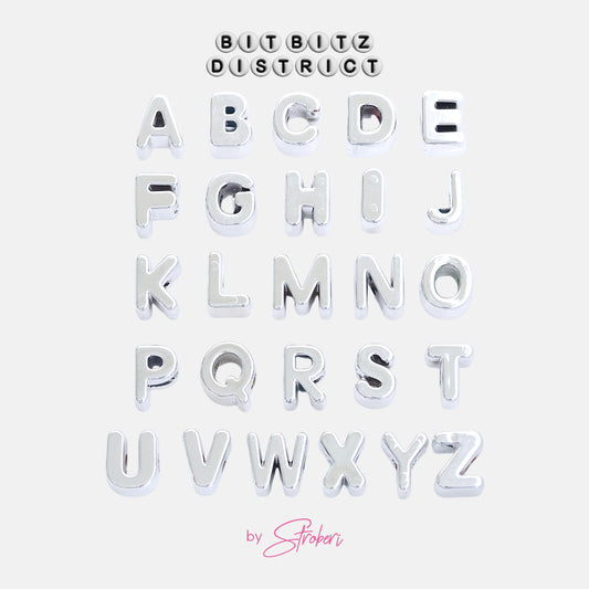 Bit Bitz District DIY Beads  - Alphabet Silver