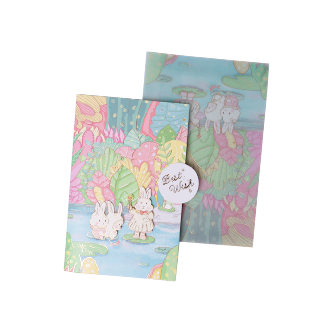 Stroberi Greeting Card 3D Bunny