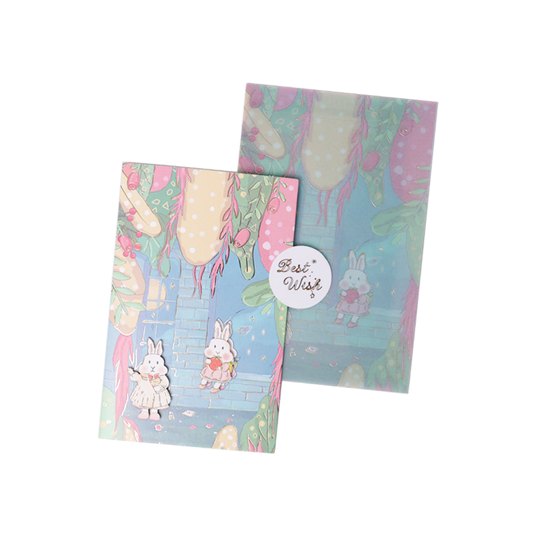 Stroberi Greeting Card 3D Bunny