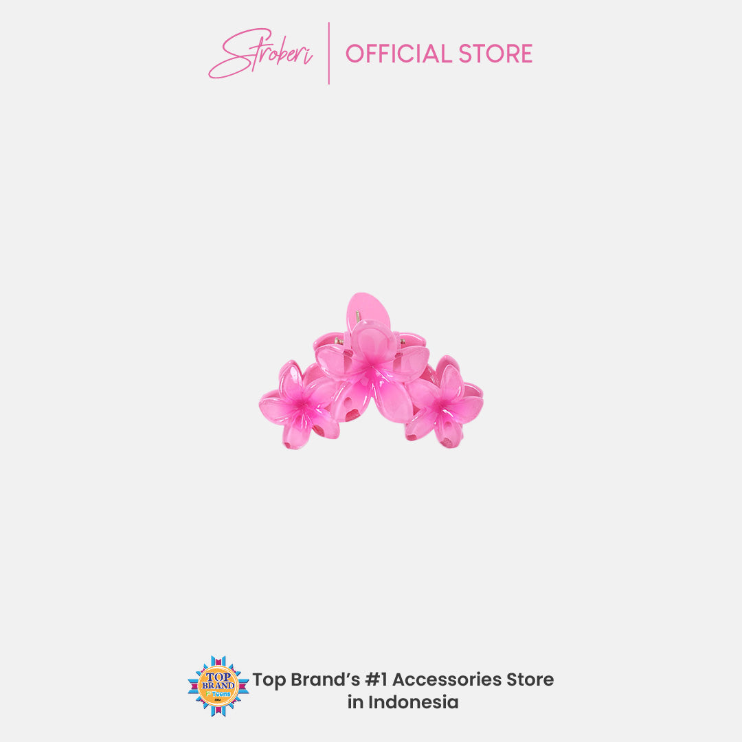 Stroberi Three Frangipani Flower Small Hair Clip