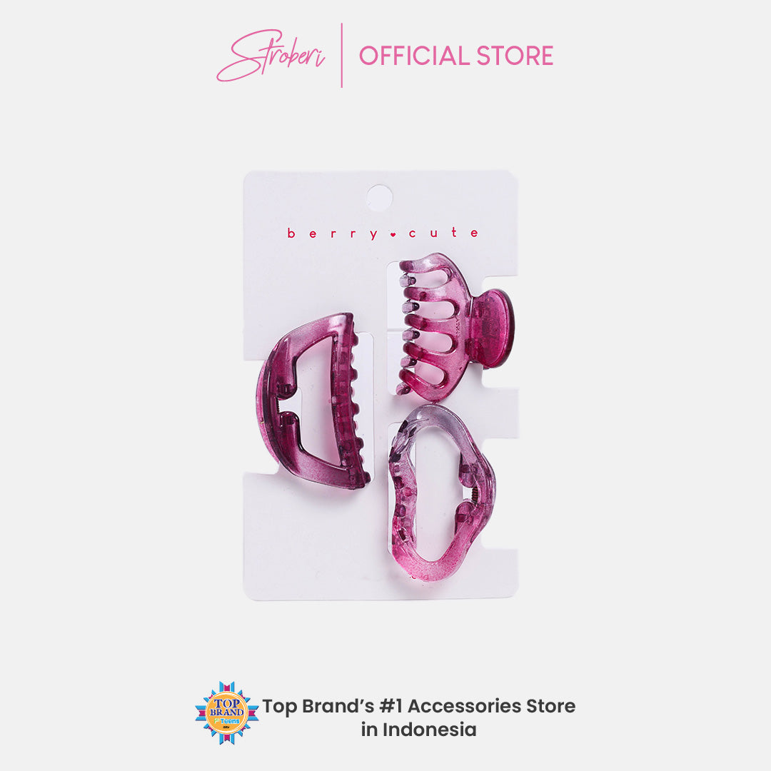Stroberi Pastel & Gradation Hair Clip Set