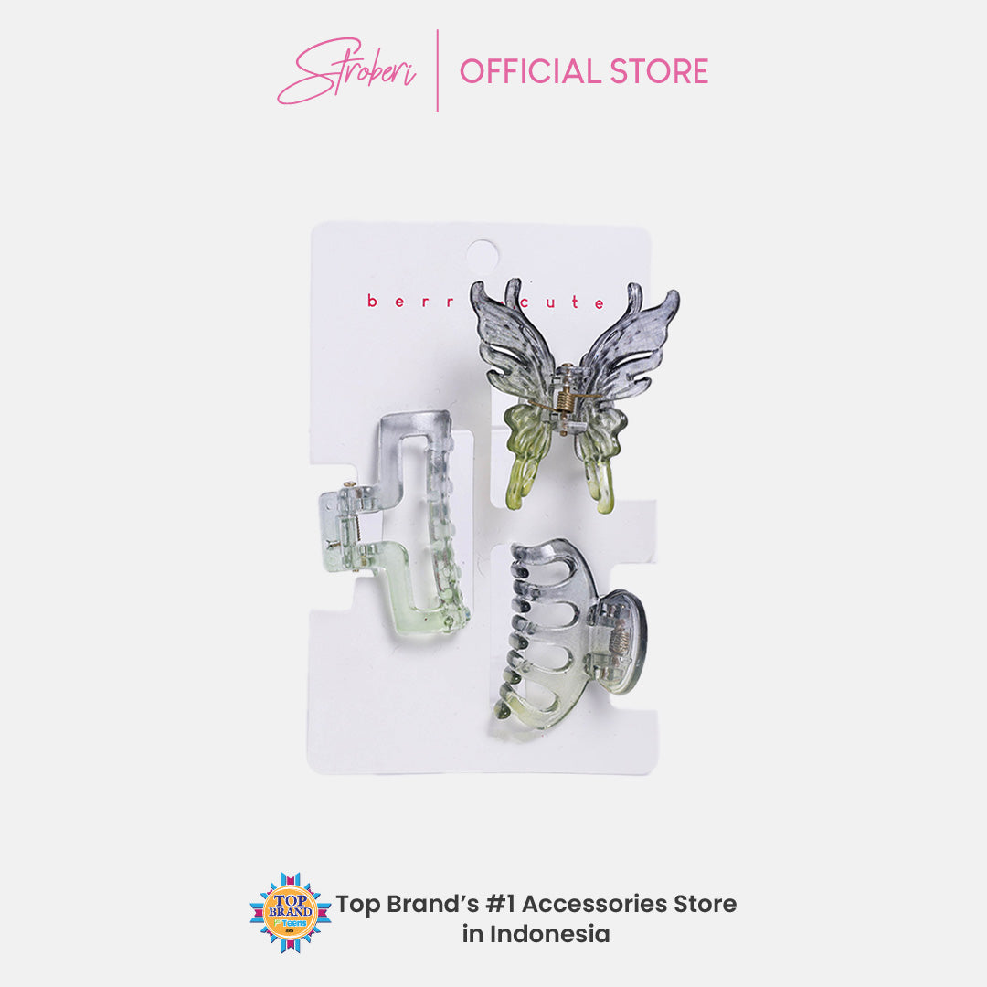 Stroberi Pastel & Gradation Hair Clip Set