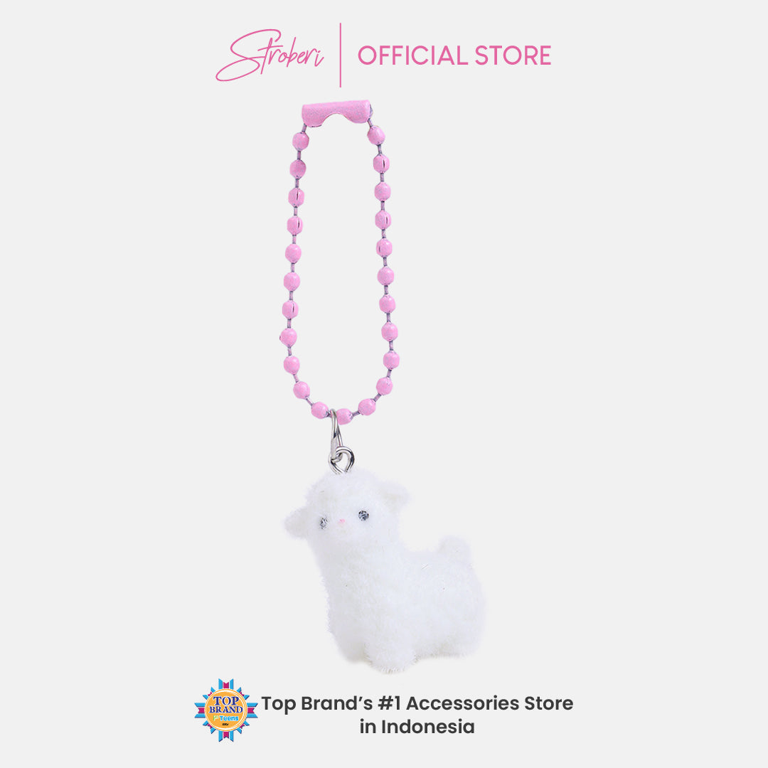 Stroberi Mini Clay Fur Character Keychain