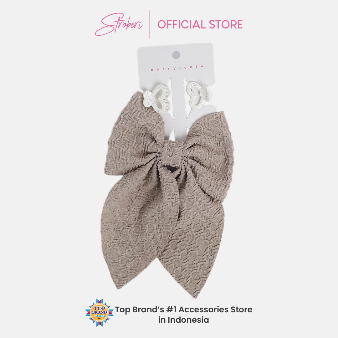 Stroberi Mix Fabric Bow Hair Clip