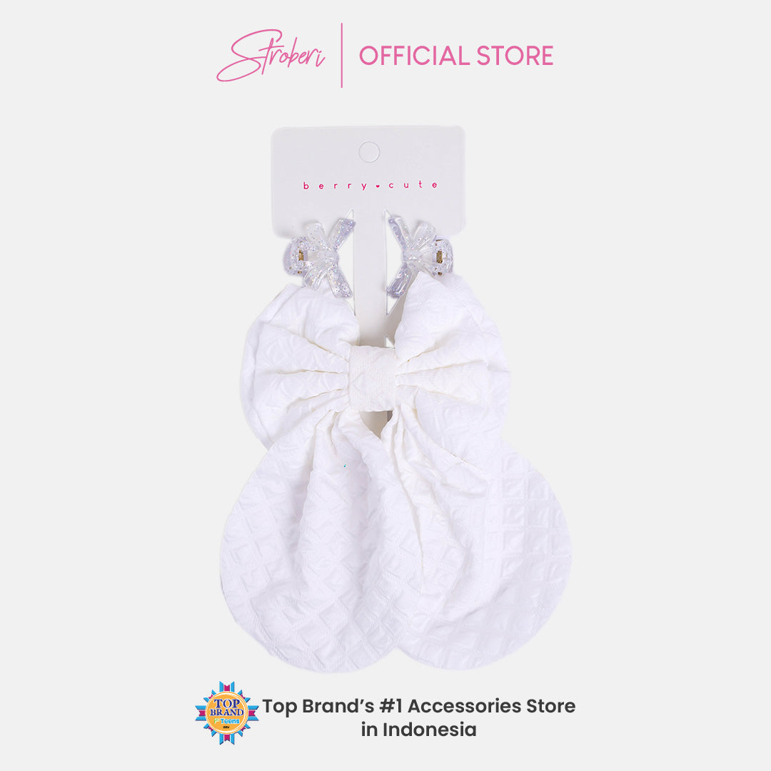 Stroberi Mix Fabric Bow Hair Clip