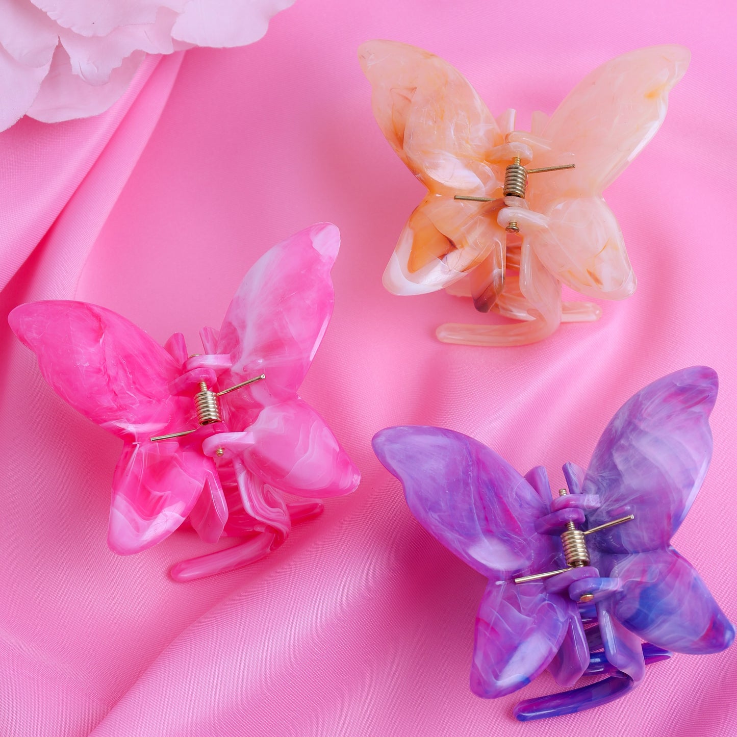 Stroberi Marble Butterfly Hair Clip