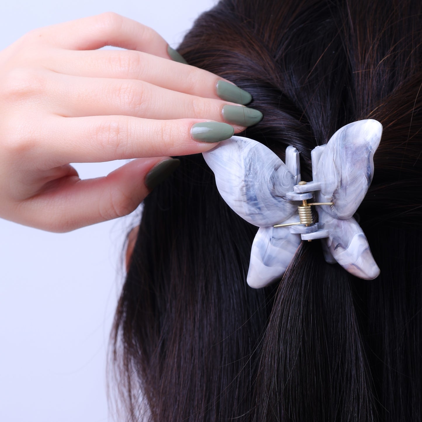 Stroberi Marble Butterfly Hair Clip