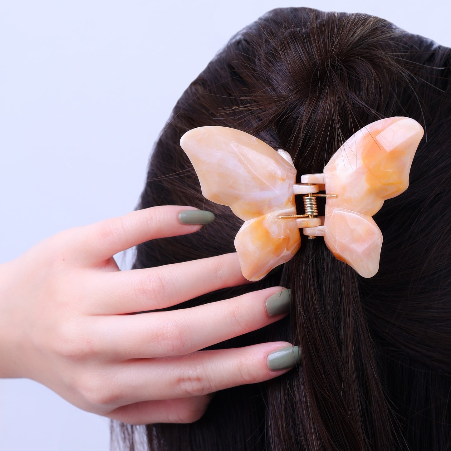 Stroberi Marble Butterfly Hair Clip