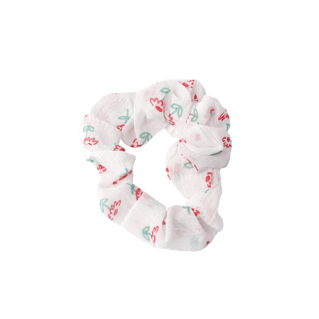 Stroberi Mini Scrunchie Flower Hair Tie