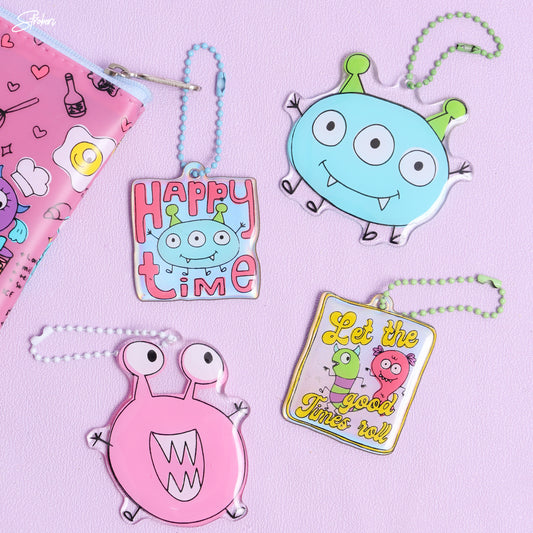 Stroberi Acrylic Monster Color Keychain