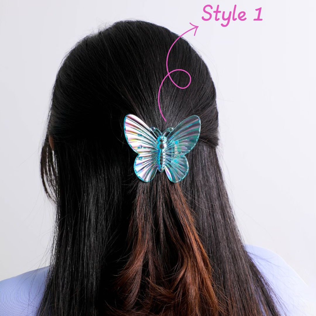 Stroberi Butterfly Metalic Hair Clip