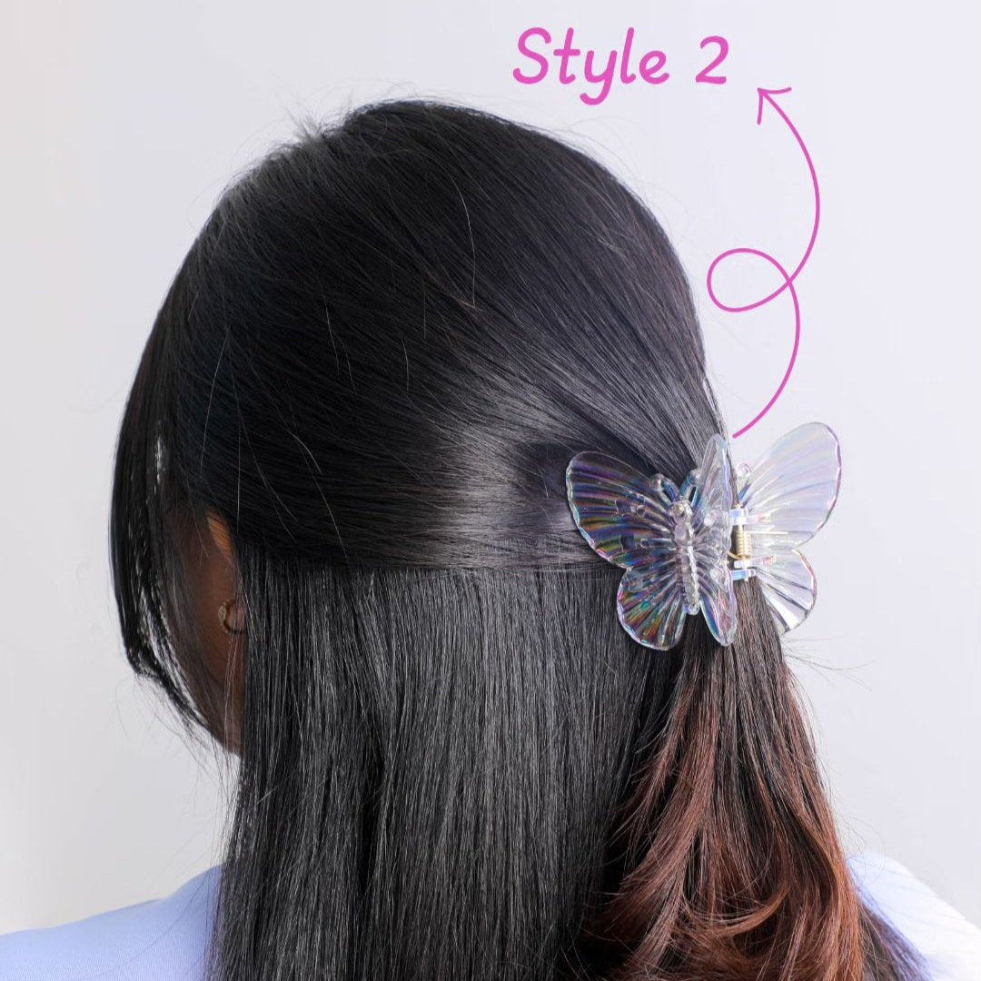 Stroberi Butterfly Metalic Hair Clip