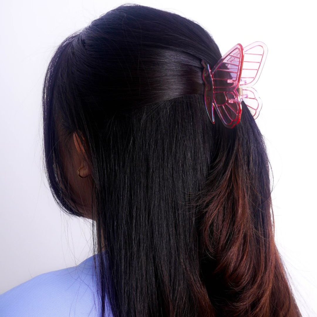 Stroberi Butterfly Metalic Hair Clip