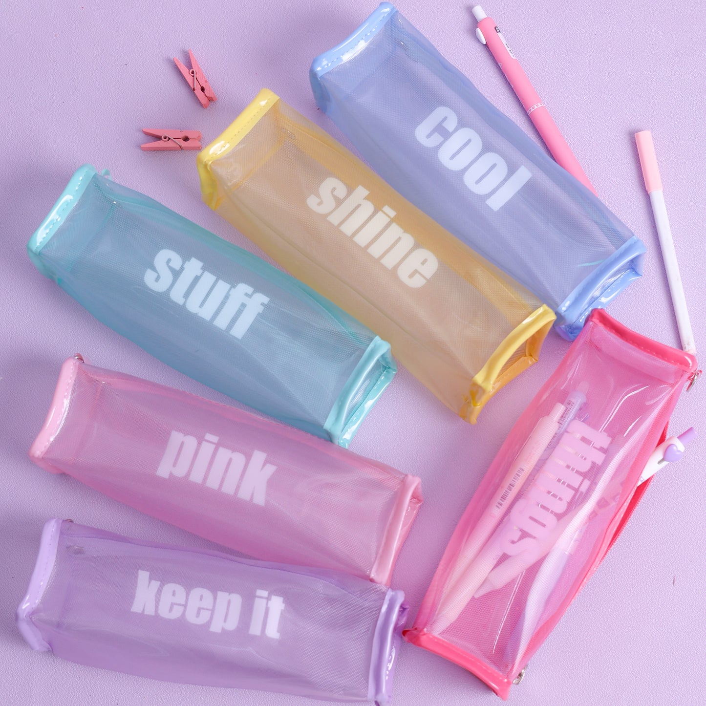 Stroberi Colorful Net Pouch Series