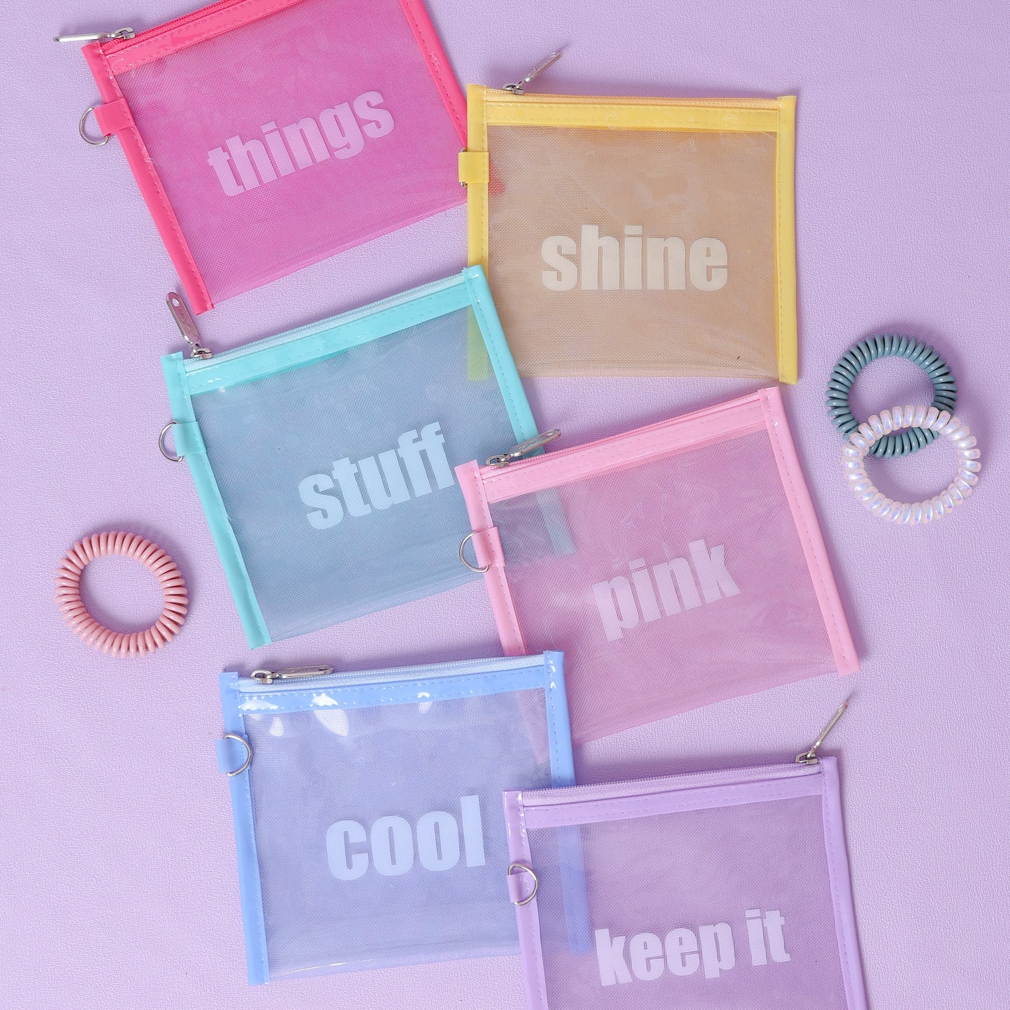 Stroberi Colorful Net Pencil Case