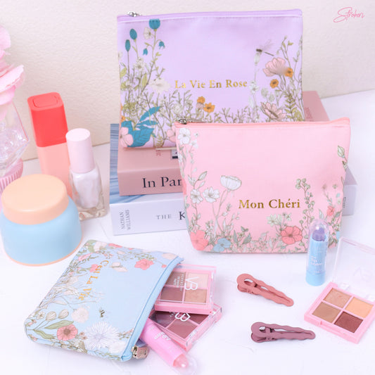 Stroberi Flower Series Canvas Pouch