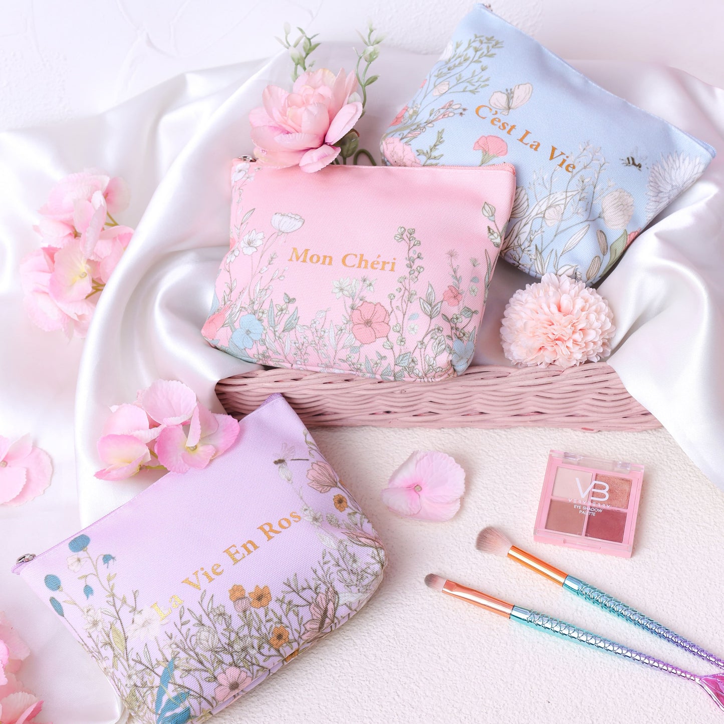Stroberi Flower Series Canvas Pouch