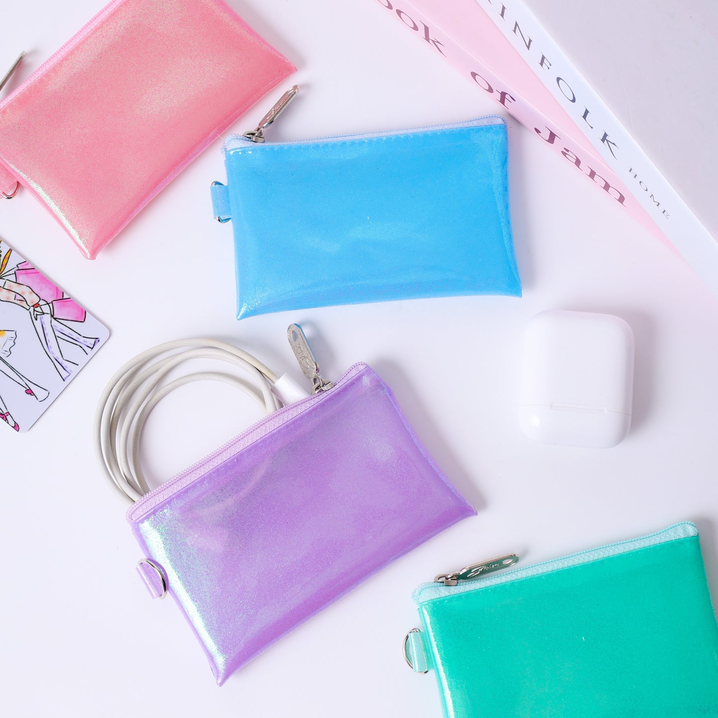 Stroberi Glitter Holo Pouch Series