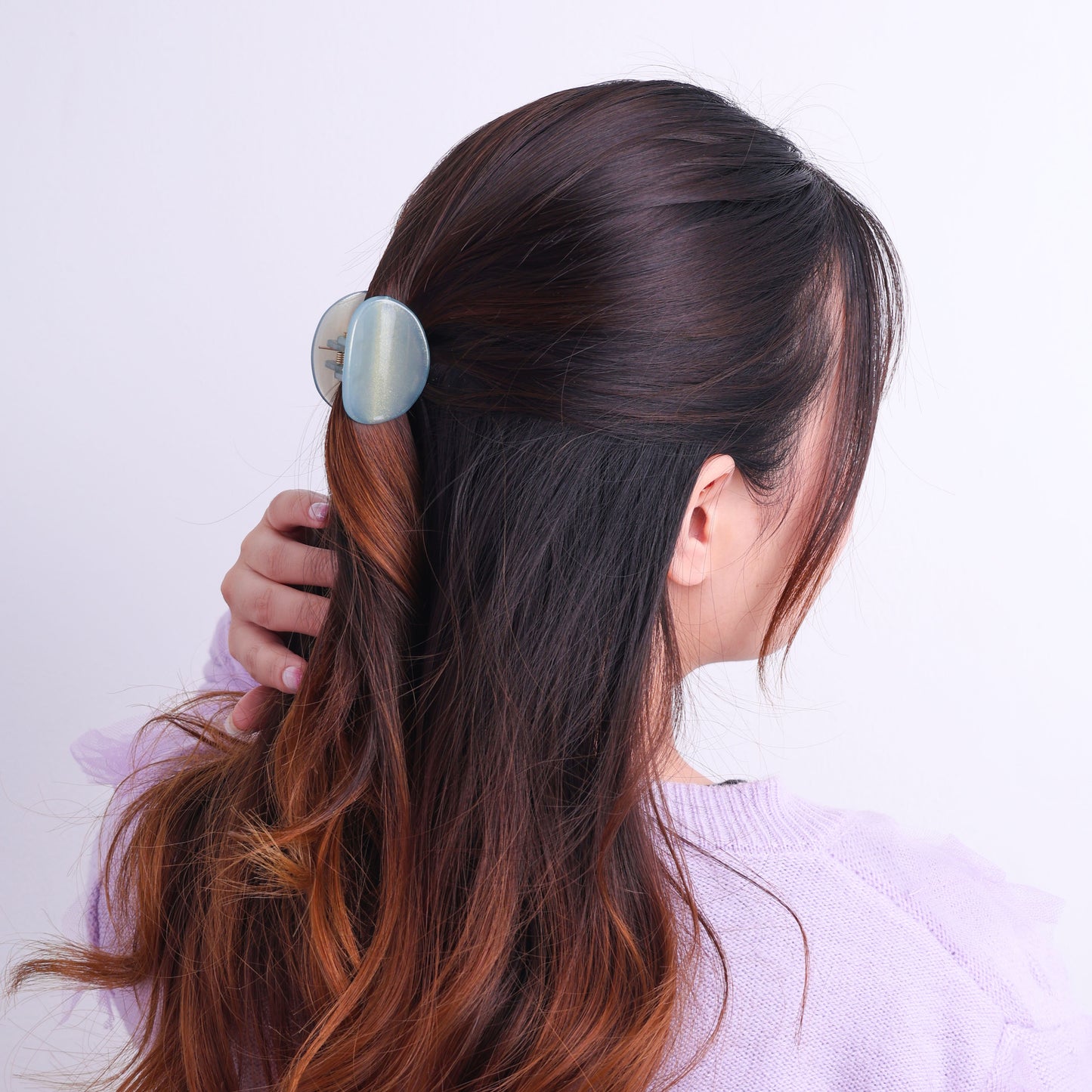 Stroberi Oval Glitter Hair Clip