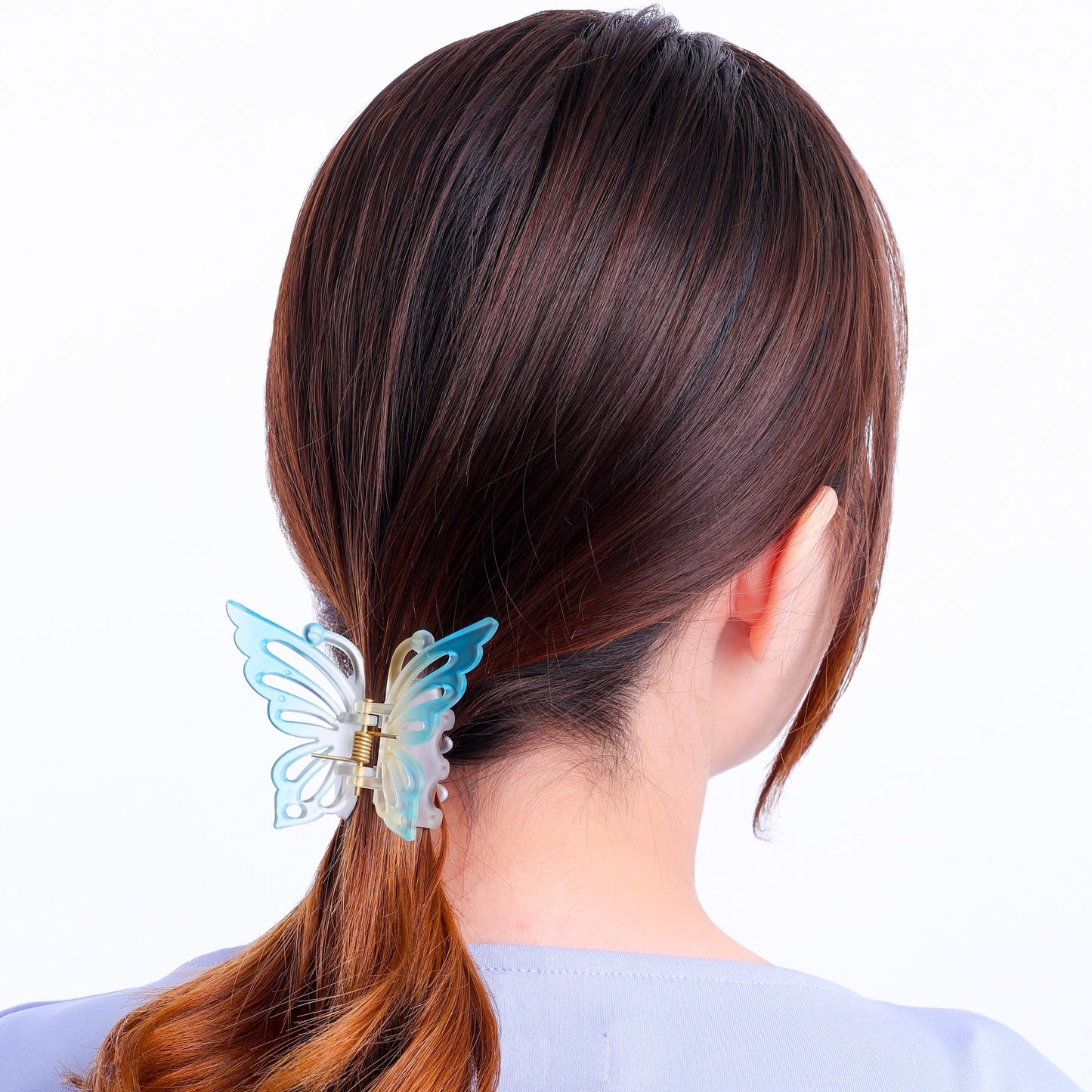 Stroberi Rainbow Color Butterfly & Flower Hair Clip