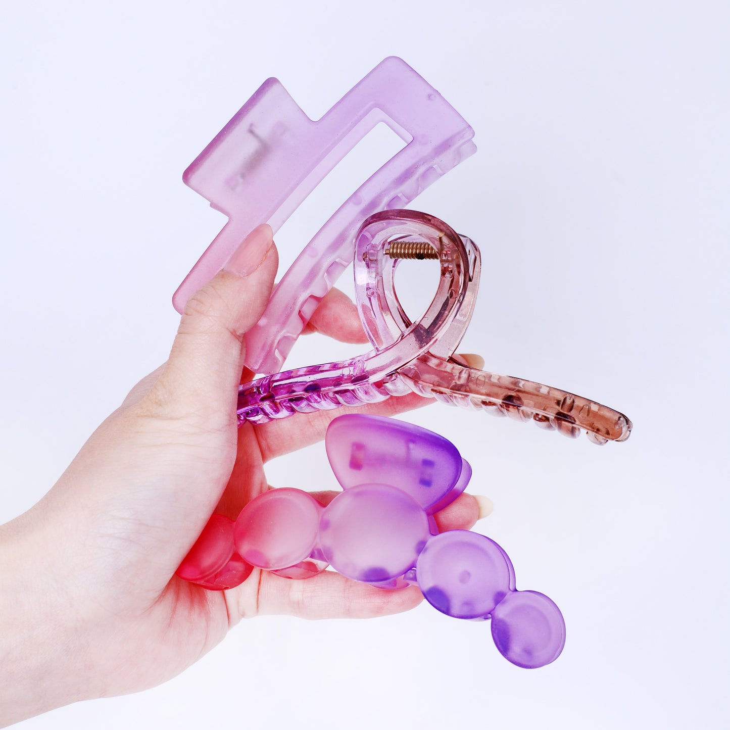 Stroberi Rainbow Transparent Hair Clip